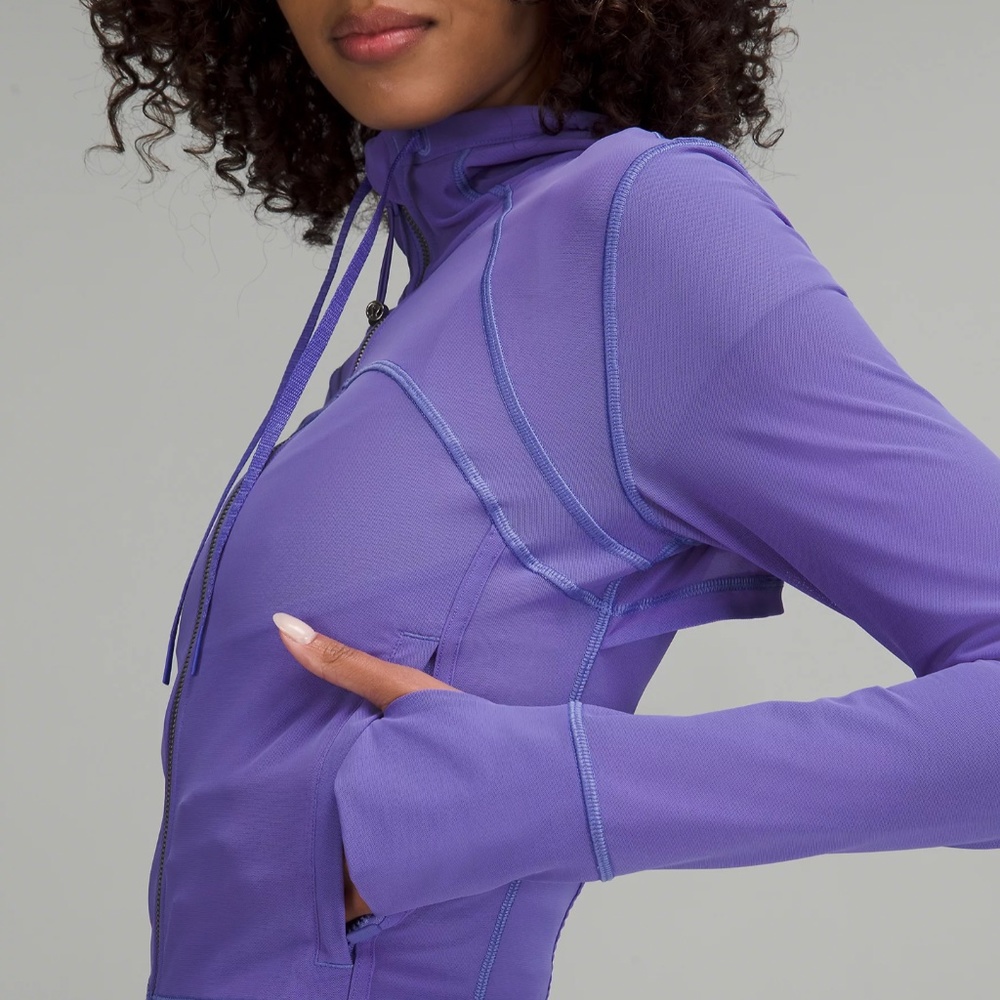 💜NWT Lululemon Nulu & Mesh Hooded Cropped Define Jacket Charged Indigo Size 2💜